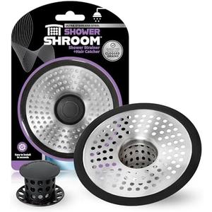 ShowerShroom SHSULT755 Ultra Revolutionary Shower Hair Catcher Drain Protector, No Size, Stainless, 1 Pcs