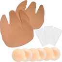 Majurphy Breast Tape 6 Pack | Boob Tape with Silicone Nipple Covers | Strapless Adhesive Bra Tape for Large Breast|Nude Beige