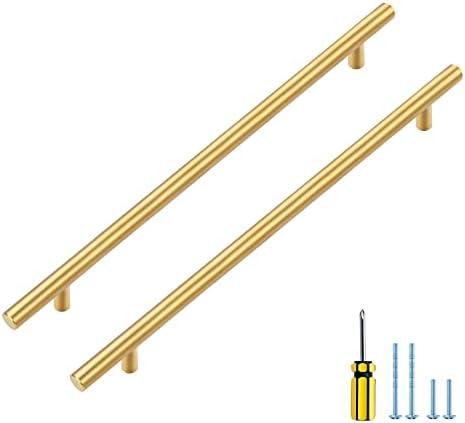 Ravinte Gold Cabinet Handles 5 Pack 10 inch Brushed Gold Cabinet Pulls Kitchen Handles Modern Drawer Pulls Hardware for Kitchen