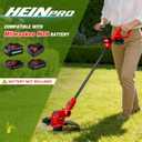 HEINPRO Cordless String Trimmer Compatible with Milwaukee M18 Battery, 12" Electric Weed Wacker, Auto Line Feed, Weed Eater Battery Powered Grass Trimmer, w/ 6 Line Spools, Red (Tool Only)