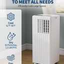 Garvee 8000 BTU Portable Air Conditioner, 3-in-1 Cooling, Dehumidifying & Fan for Rooms Up to 350 Sq. Ft | Quiet Sleep Mode | Energy-Saving 24-Hr Timer | AC Unit w/Remote & Full Window Kit, White | for Rooms Up to 350 Sq. Ft | Quiet Sleep Mode | Energy-Saving 24-Hr Timer | AC Unit w/Remote & Full Window Kit, White