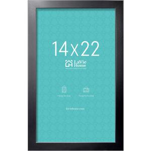 LaVie Home 14x22 Picture Frame Black Poster Frame, Stable and Sturdy Frame and Polished Plexiglass, Horizontal and Vertical Format of The Walls 1 Pack
