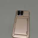 Vihibii for iPhone 14 Pro Max Case with Card Holder (4 Cards), [RFID Blocking] & Slide Lens Camera Cover, Military Grade Drop Protection, Rugged Heavy Duty Wallet Phone Case, 6.7" 2022, Rose Gold