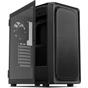 DARKROCK EC2 Black ATX Mid Tower PC Case, Type-C Ready, Supports 50 Series Graphics Cards, Tempered Glass Side Panel, up to 8 x 120mm Cooling Fans & 1 x 360mm Radiator, 1 x Pre-Installed Fan