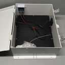 Outdoor Electrical Box, Waterproof Electrical Junction Box IP65 ABS Plastic Enclosure with Fan & Thermostat, Mounting Plate and Hinged Lid (18.1" Hx 12.5" L x 6.3" W)