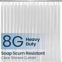 LiBa Waterproof Plastic Shower Curtain - Bathroom Shower Curtain Premium PEVA Non-Toxic Shower-Liner with Rust Proof Grommets Clear 8G Heavy Duty Bathroom Accessories 72x84 - Clear