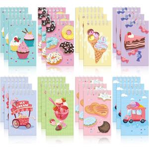 Zonon 24 Pack Cute Mini Notebooks for Kids Ice Cream Party Favors Pocket Notebook Mini Ice Cream Spiral Notepads Gifts Bulk for Birthday Party Favors Supplies School Teacher Classroom Gifts
