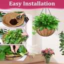 Halatool 20 Inch Large Hanging Planters for Outdoor Plants, 2 Pack Metal Outdoor Hanging Baskets with Coco Liner, Round Hanging Flower Pot for Plants Flowers Garden Decorations