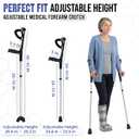 Forearm Crutches for Adults & Seniors, Adjustable Aluminum Pair