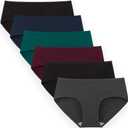 INNERSY Womens Underwear Cotton Hipster Panties Regular & Plus Size 6-Pack (Large, Dark Vintage)