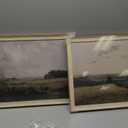 VIYYIEA Vintage Landscape Framed Wall Art 2 Set, Nature Wilderness Scenery Paintings Decor Aesthetic, 10x12 Inch Canvas Print Artwork Home Decor, Retro Farmhouse Wall Pictures for Bedroom Living Room