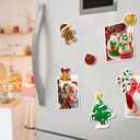 2 x Refrigerator Magnets Christmas Decorations Santa: 18PCS Gingerbread Tree Magnets for Kid (Non-reflective)