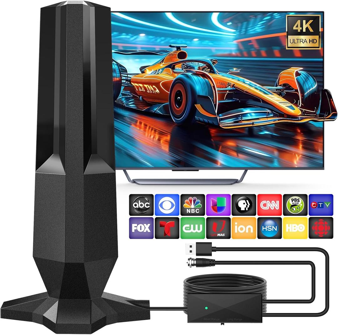 2025 TV Antenna for Local Channels,Antennas for Smart TV 1500 Miles Range Support 4K 1080p TVs-Smart HD Antennas with 30ft Coax Cable