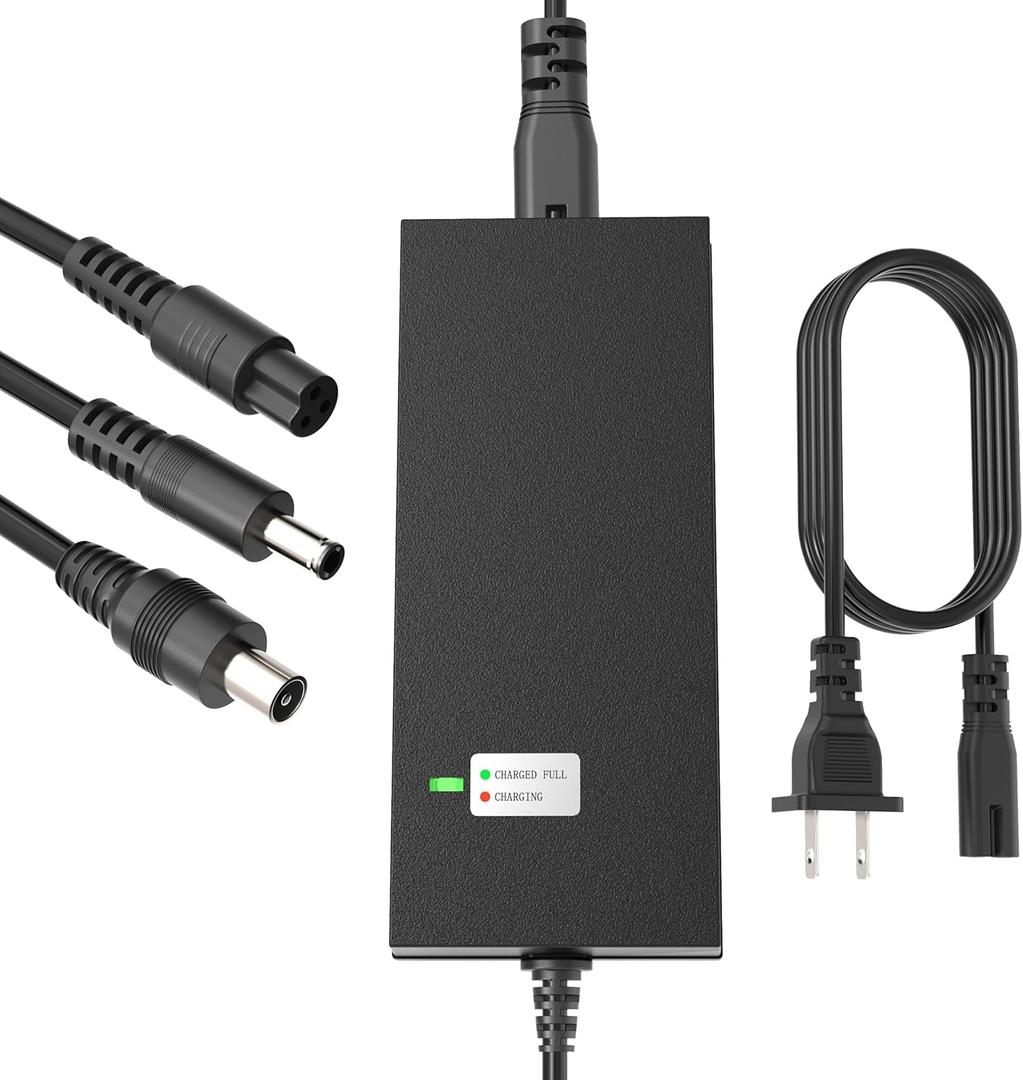 42V 2A Charger 3 Plugs(8mm 3-Prong, 5.5mm DC connectors and 8mm/0.31in one-Prong) Universal for 36V Lithium Battery