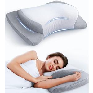 Elevate Sleeping Cervical Neck Pillow for Pain Relief, Healthy Spine Restore Memory Foam Pillows Fit Shoulder Perfectly, Adjustable Ergonomic Pillow, Bed Pillow for Side Back Stomach Sleeper