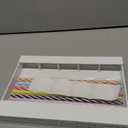 Acrylic Straw Holder for Cabinet Door With 8 Color Straw Transparent Organizer Storage Kitchen Accessories Container Ultra Sticky Cupboard Door Mounted (White)