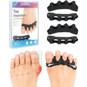 4PCS Silicone Toe Separators to Correct Toes Alignment for Women and Men, Toe Spacers Straightener for Bunion Relief, Hammertoes and Overlapping Toes (Extra Large)