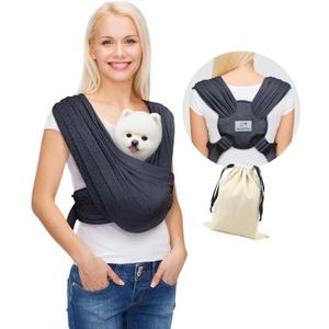 Dog Carriers for Small Dogs, Front Facing Cat Carrier, Hands Free Dog Carrier, Size Adjustable Pet Carrier, Reducing Back Pain, Soft Cotton, Safe Small Dog Carrier (Plus, Charcoal Black)