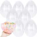 110 Inch Giant Plastic Clear Easter Egg 7 Pcs Empty Oversize Easter Egg Jumbo Plastic Eggs Fillable for Easter Fillers Party Favor (7 Pcs - Clear (10 Inch))