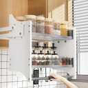 22-35.8 Inch Pull Down Shelf for Kitchen Upper Cabinet, 2-Tier Pull Down Cabinet Organizer, 33.8-35.8 Inch Width, White