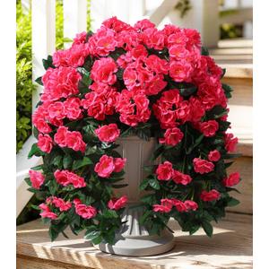 Faux Geraniums Artificial Flowers for Outdoors Summer Porch Outside Decor, 2PCS Hotpink Silk Geraniums Vines Fake Hanging Plants UV Resistant Look Real for Outdoor Planters Patio Garden Balcony Home