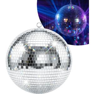 Pyle 16-Inch Disco Ball Hanging Mirror Ball | Disco party decorations for birthdays, weddings, clubs, dance parties, and covered outdoor events | Disco party decorations for birthdays, weddings, clubs, dance parties, and covered outdoor events