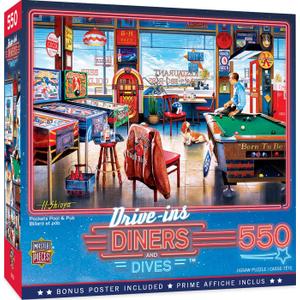 Masterpieces 550 Piece Jigsaw Puzzle For Adults and Family - Pockets Pool & Pub - 18"x24"