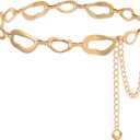 TRIWORKS Waist Chain for Women Ladies Metal Link Chunky Chain Belt for Dresses