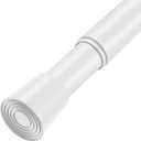White Adjustable Shower Curtain Rod 28-52 Inches 1pc, 7/8" Diameter Anti-slip Heavy Duty Tension Spring Curtain Rod No Drill for Windows Bathroom Kitchen Closet Doorway 22TD28-52WH
