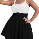 Sovoyontee Women Plus Size Tankini Swimsuit Two Piece Flowy Swimdress Bathing Suits with Shorts, XL