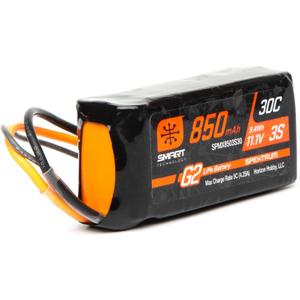 Spektrum 11.1V 850mAh 3S 30C Smart G2 LiPo Battery: IC2, SPMX8503S30