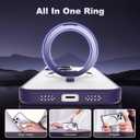 Designed for iPhone 14 Plus Case with Magnetic Invisible Stand[Military Drop Protection][Compatible with MagSafe][Great Grip Feeling] Shockproof Heavy Duty Clear Case for iPhone 14 Plus 6.7 ",Purple