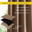 NICETOWN 2 Panels Weighted Blackout Curtains for Patio Waterproof, Grommet & Back Tab on Top & Bottom Windproof Blackout Outdoor Curtains for Porch with Bouns Rope for Fixed, Tan, W84 x L84