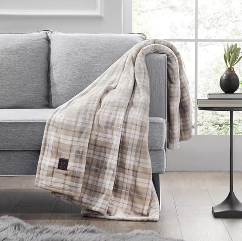 Brookstone Heated Throw Blanket - Heat Blankets Electric - Faux Fur Heated Throw Blanket- 4 Heat Settings, 4-Hour Auto Shut Off, 100% Polyester, 50"x60" - Oatmeal Plaid Brookstone Heated Throw Blanket - Heat Blankets Electric - Faux Fur Heated Throw Blanket- 4 Heat Settings, 4-Hour Auto Shut Off, 100% Polyester, 50"x60" - Oatmeal Plaid