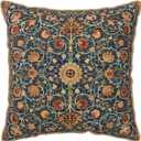 William Morris Vintage Floral Velvet Throw Pillow Covers 18x18 Inch Boho Botanical Art Home Decor Pillowcase Soft Farmhouse Rustic Square Cushion Cover for Bed Sofa Living Room Indoor and Outdoor