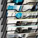 10 Tier Wall File Organizer, Vertical Mesh Paper Mail Organizer Wall Mounted Magazine Rack, Metal Clipboard Storage for Office, Home, Classroom, Black