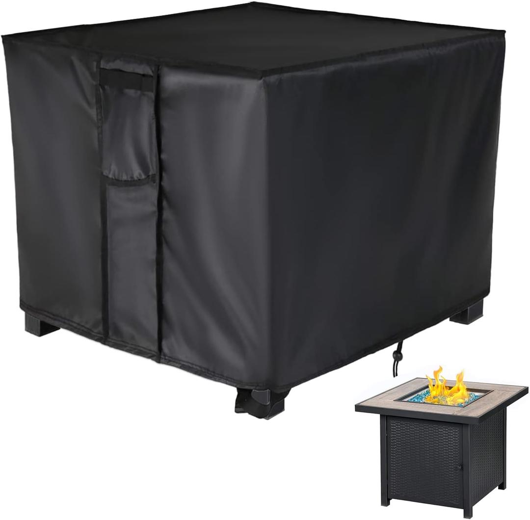 Fire Pit Cover,30 Inch Square Firepit Covers 30x30 for Outdoor Gas Fireplace,Fire Pit Table Covers Square - 30x30x25 Inch