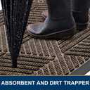 Smiry Front Door Mat Outside Entrance, Heavy Duty Sturdy Natural Rubber Doormat, Trap Dirt and Moisture, Easy Clean Low Profile Mats for Indoor Outdoor Entry, Irregular Triangle (59x40, Brown)