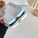 Caseative for iPhone 16 Case,Cute Curly Wave Frame Shape Shockproof Soft Phone Case (White)