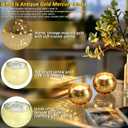 BALITIOY 12 Pcs Antique Gold Mercury Glass Votive Candle Holders 2.2" x 2.6" Petite Size for Wedding Centerpieces, Garden Party, Bathroom Shelf Christmas Decor