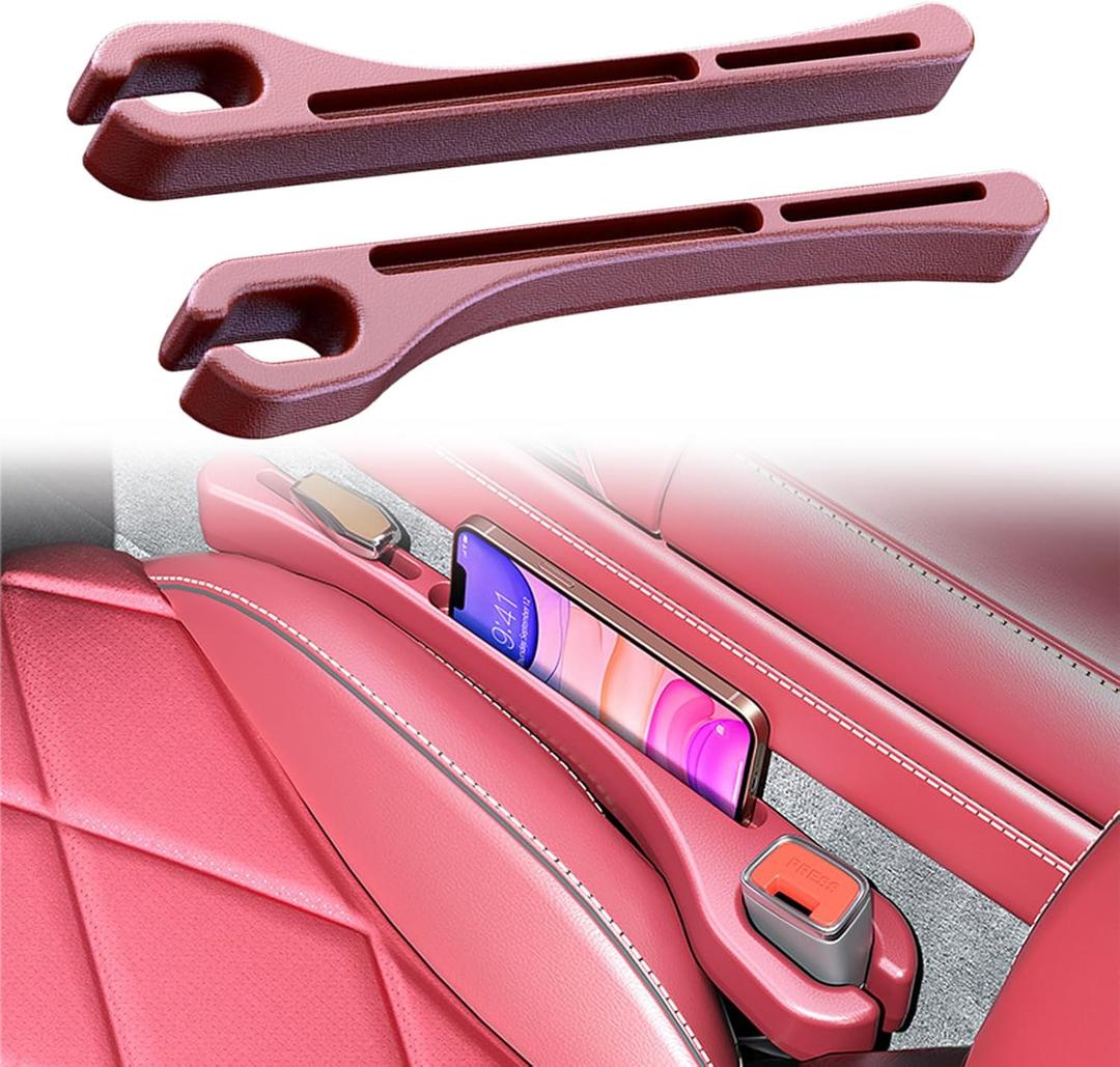 2PCS Car Seat Gap FillerGap Stopper Fill Gap Between Seat and ConsoleBuilt-in Recessed Storage OrganizerUniversal for Most Cars Trucks SUVs to Stop Things from DroppingRed