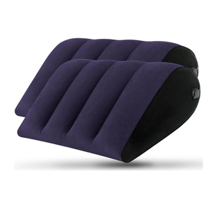 Portable Inflatable Wedge Pillow 2 Pack, Body Positioner for Sleep Support, Adjustable Travel Pillow - Lightweight Bed/Leg Support Pillow, for Home Outdoor Travel Blue