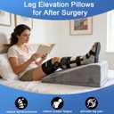 Adjustable Height Leg Elevation Pillows for After Surgery Foam Knee Surgery Pillow with Handles and Velvet Cover Foot Wedge Pillow for Legs Swelling and Blood Circulation
