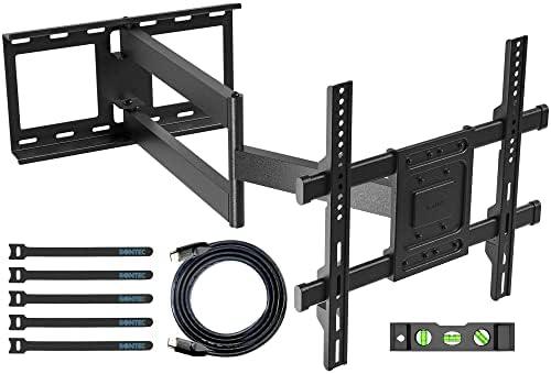 BONTEC TV Wall Mount, Extra Long Articulated Arm for 32-70 Inch TVs, Full Motion, 132lbs Capacity, Tilt, Swivel, Level Adjustment, VESA 400x400mm, Corner Mount, Space-Saving, Easy Installation