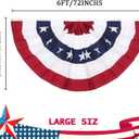 3x6 Ft American Pleated Fan Flag (Set of 4) Patriotic Half Fan Bunting, 4th of July Memorial Day Decorations for 250th Anniversary