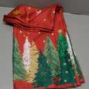 Horaldaily Christmas Tablecloth 60104 Inch Rectangular, Christmas Trees Red Washable Table Cover for Party Picnic Dinner Decor