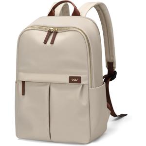 GOLF SUPAGS Laptop Backpack with Separate Laptop Compartment Water Resistant Computer Backpacks Fits 15 Inch Notebook Travel Work Bags for Women (Apricot)