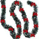 Dilunave 19.7 Feet Christmas Tinsel Garland Artificial Christmas Garland Xmas Metallic Twist Hanging Garland Fireplace Mantel Wreath Decor for Staircase Railing Indoor Outdoor Ornaments
