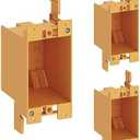 Inlight Single Gang Electrical Outlet Box, 14 Cubic Inch Junction Box, Old Work Box, UL Listed, 3-Pack, IN-0501-4-3