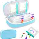 Weekly Pill Organizer 2 Times a Day - Timueetech A6 Waterproof 14 Pill Pouch Bags for Travel, BPA-Free Medicine Storage with Labels & Self-Sealing Design for Vitamins and Supplements, Blue